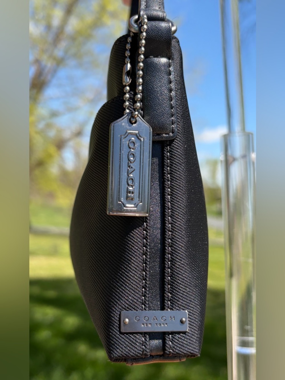 Vintage COACH Mercer Demi Clutch Black Twill Leather 7407 EUC - Picture 12 of 17